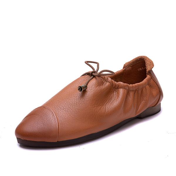 S070 Single shoes 2020 fall new shallow mouth retro handmade leather lace-up