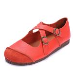 S059 Factory retro contrast stitching leather women's shoes original handmade