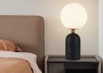 Yellow travertine wooden table lamp bedroom for home decorator interior stone
