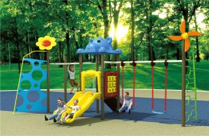 China small size kids fitness equipment outdoor swing sets with slide factory