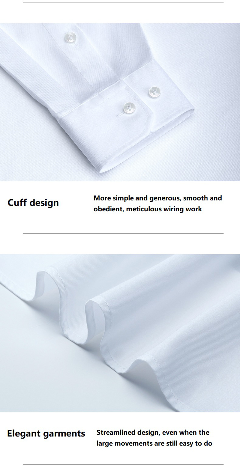 Men's Clothing Office Dress Plus Size Professional Solid Color Uniform Mens Shirts