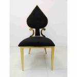 Poker Heart Banquet Dining Chair Black Color Stainless Steel Frame
