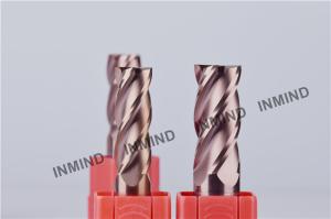 China HRC65 High Hardness Square End Mill Cnc , K55 Cnc Milling Cutters 4mm / 6mm / 8mm factory