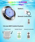 300MM WiFi Swimming Pool LED , 12V LED Pool Lights For Inground Pool