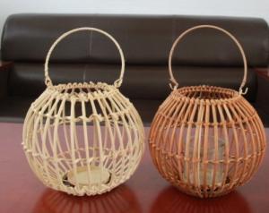China Hot Sale Led Lantern Indoor And Outdoor Decoration Natural Handmade Rattan Weave Candle Holder factory