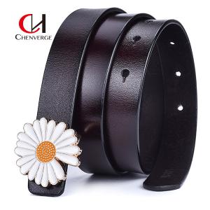 China Flower Buckle Female Leather Belt Standard Length All Seasons factory