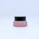 Luxury Round Cosmetic Glass Bottles Frosted Pink Glass Bottle Eco - Friendly