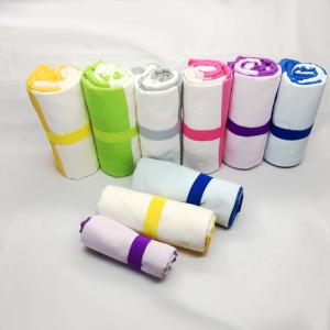 China Thin Recycled Microfiber Suede Towel Striped Beach Towel Summer Quick Dry factory