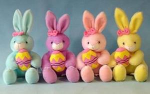China 12inch Stuffed Easter Bunnies With Egg Push Toys, Soft Toys For Holiday Celebration factory