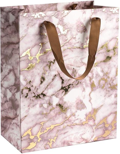Customized Hot Stamping Kraft Paper Bag with Carry Handles and Recyclable
