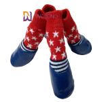 Waterproof Pet Socks With Straps Rubber Sole Gripper Outdoor Anti Slip Dog Socks