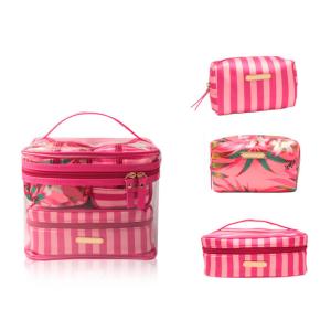 China Waterproof Big Capacity Transparent PVC Cosmetic Bag for Travel factory