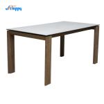 DT-1009-150 Wood Legs Ceramic Top Dining Room Table Customized KD For Indoor