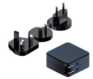 China Interchangeable Adapter Wall Mount 5V-15V With UK EU KA AU Plug factory