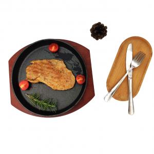 China Non Stick Cast Iron Sizzle Platter Oval Cast Iron Steak Plate on sale