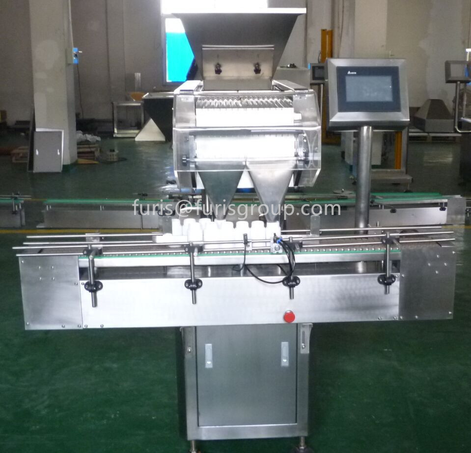 FRS-16 China 16 Channel Electronic Tablet Capsule Counting Machine With PLC And Touch Screen