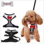 Vest puppies chest harness, fashion bow pet chest back, Teddy bear walking leash