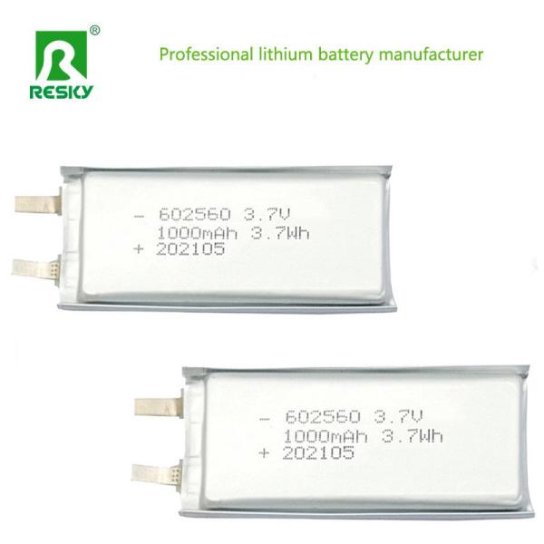 Rechargeable Lithium Ion Batteries LP602560 3.7v 4.2v 1000mAh 3.7wh Lithium Polymer Lipo Batteries