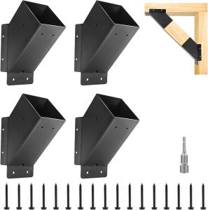China Pergola Angle Support Bracket Reinforced 45° Angle Bracket for 4''x4'' Lumber with Drainage Holes for Pergolas Gazebos factory