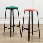 Modern Coffee High Stool Chair Bar Stool Soft Seat Solid Wood Bar Stools