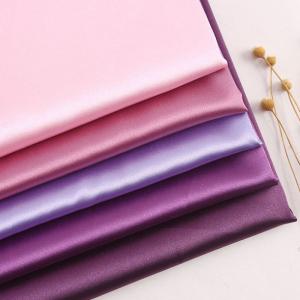 China 97% Polyester 3% Spandex Woven Plain Dyed Elastic Satin Fabric factory