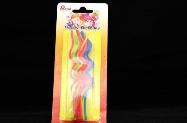 Random Color Thin Twisted Birthday Candles , Long Thin Birthday Candles Smoke