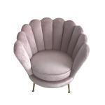Upholstery 1-seater living room sofa pink velvet sofa with stainless steel leg,