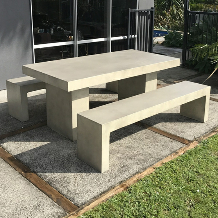 Water Proof Resisitant GRC Concrete Table Set for Enduring Luxury Concrete Outdoor Furniture