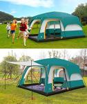 8 to 12 person Tent Triple Camping Tent Three Rooms Family Camping Tents Well