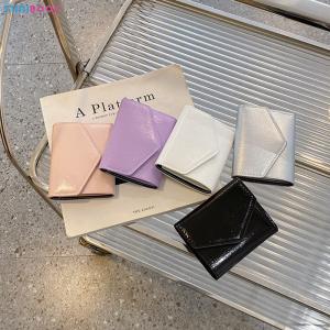 China Women's Three Fold Short Wallet with Card Holder Low MOQ Mix Models Leather Coin Purse factory