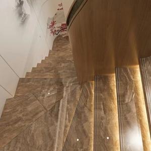 China Modern Staircase Porcelain Tile Steps Anti Slip Full Body Groove Integrated Contemporary factory