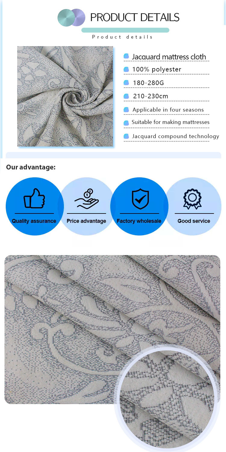 Jacquard Air Mattress Pillow Fabric Yarn Dyed Technology Spot