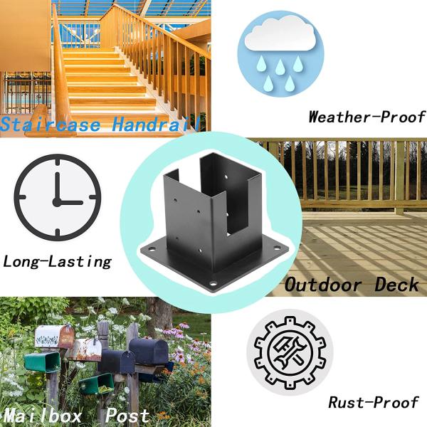 4x4 Post Base Wood Fence Post Base Bracket for Added Stability and Support B2B Offered