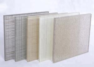 China Fabric Interlayer 4mm Non Reflective Tempered Laminated Glass Sheets factory