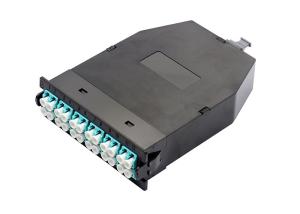 China High Density 24F To LC Duplex MPO MTP Cassettes OM3 OM4 Fiber Optic Cassette factory