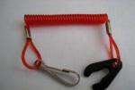 Plastic White Core Orange PU Coated Anti-Lost Coiled Leash Tethers