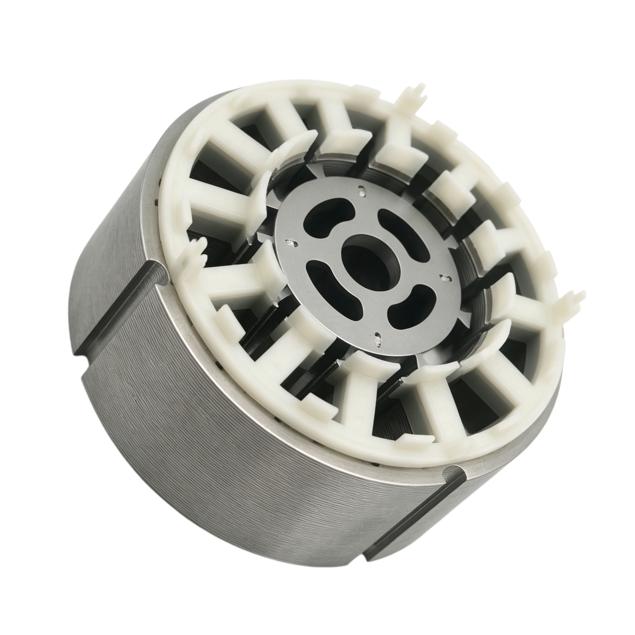 BLDC Motor Stator Rotor Core Assembly showing precision laminations and insulation structure