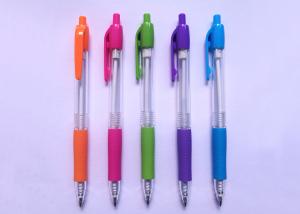 China Plastic Tansparent click Ball Point Pen with logo for promotion factory