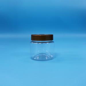 China Cheap Small Candy Cookie transparent PET Round Plastic Jars Food Grade Screw Lids factory