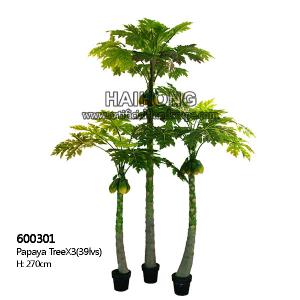 China High Simulation Real Touch 270Cm Plant Papaya Tree Fire Resistance factory