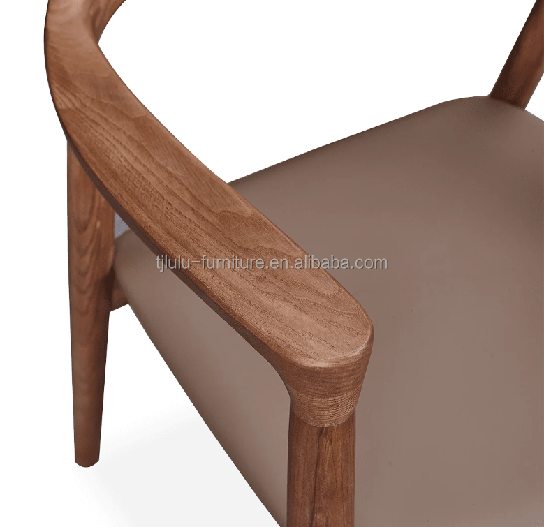 Restaurant Hotel Furniture Solid Wood Dining Chair with Upholstered Seat and Nordic Modern Style