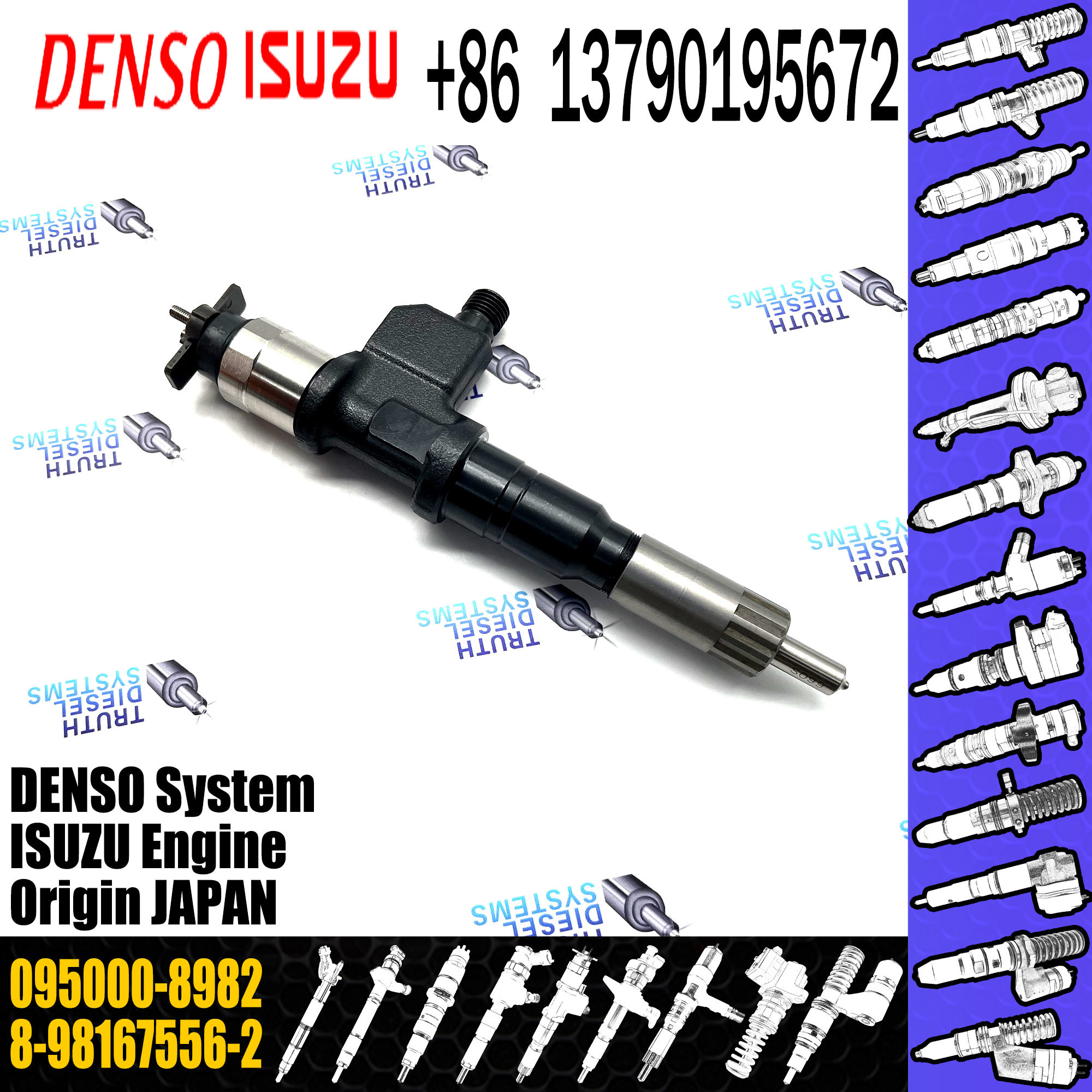 8981675562 8-98167556-2 095000-8903 095000-5562 095000-8982 fuel injector for Isuzu 6WG1 CX6WF1