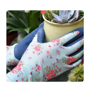 China Flower Style Latex Palm Protective Gardening And Horticultural Use Gloves factory