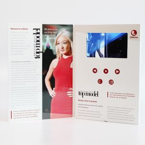 VIF Free Sample Customized printing 7 inch lcd HD screen video brochure bult in