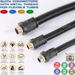 Nylon 6 Quick Connectors (Joints, Fittings) black RAL9005 c/w Metal Male Thread