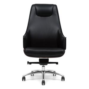 China Aluminum Base High Back Leather Executive Chair Lock At 3 Positions factory