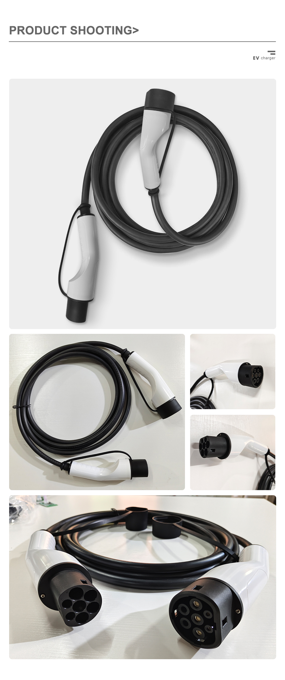 Prophylactic Temperature Protection Type 2 to Type 2 EV Charging Cable 5m Length from E-mingze for EV Charging Stations