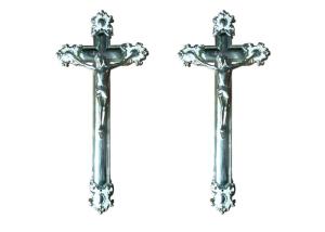 China PP Recycle Plastic Jesus Cross , Coffin Decoration Casket Crucifix 38.5 × 18.5 Cm factory