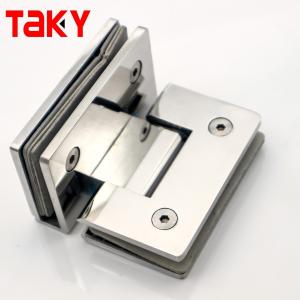 China Square Glass to Glass Shower Room Glass Hinge with Polished Chrome Straight Edge Design factory