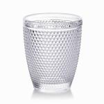 Beaded Hobnail Glass Drinking Cups Crystal Tumblers 260ml Old Fashioned Glasses